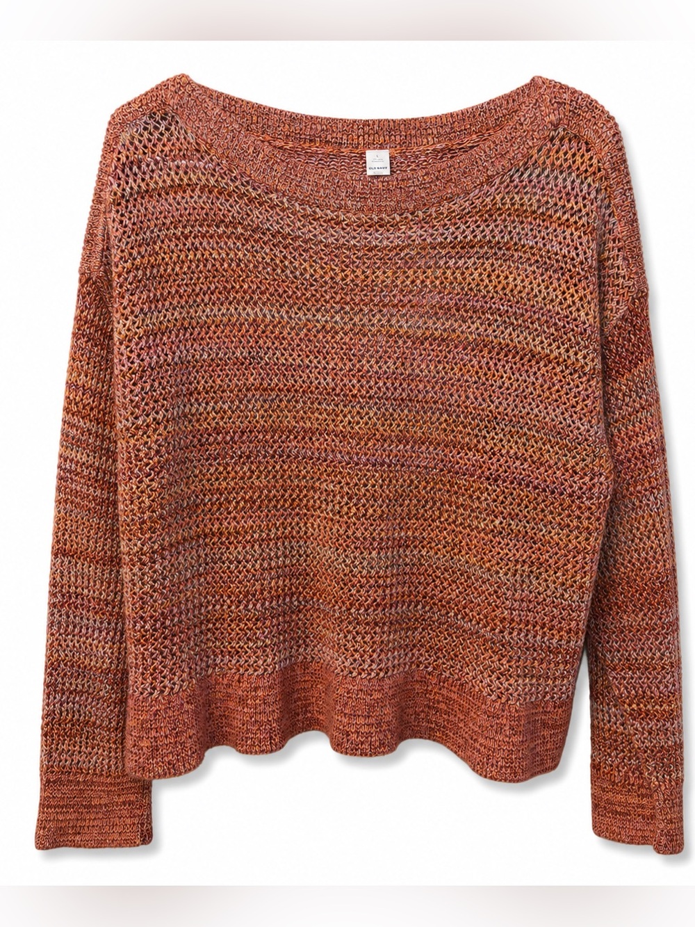 Old Navy Boat-Neck Open-Stitch Sweater Warm Multi – Size Large